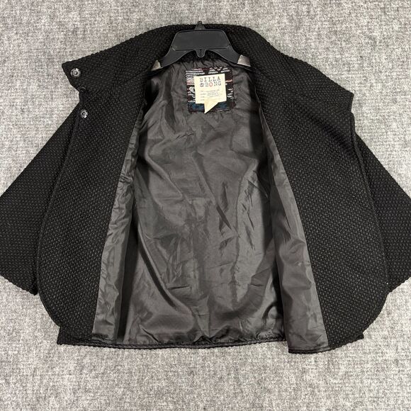 Billabong Poncho Jacket Womens Medium Black Wool Blend Heavyweight Outerwear - Picture 2 of 13